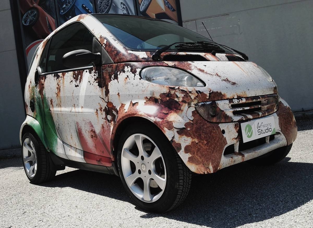 Mercedes Smart - Car Wrapping Effetto Italy Rust