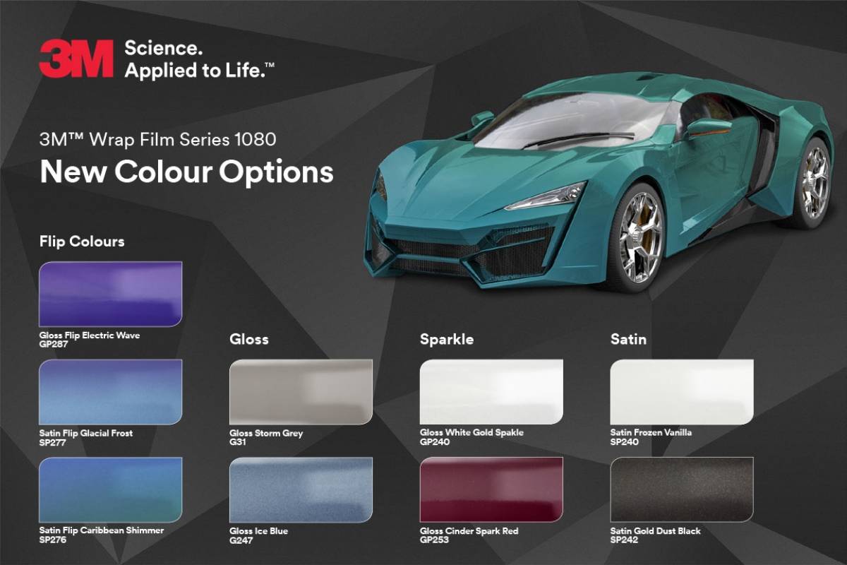 9 nuovi colori, nella incredibile collezione 3M™ Wrap Film Serie 1080